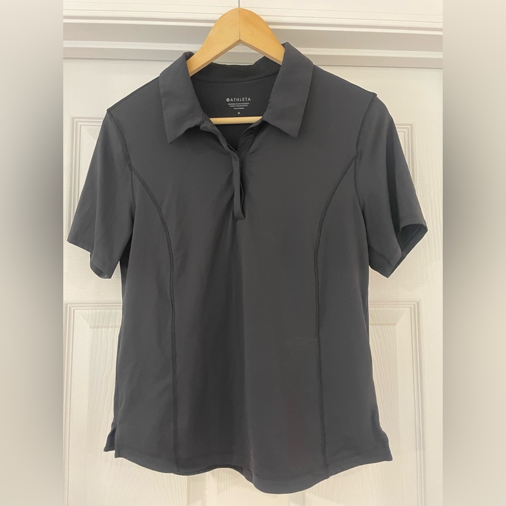 Athleta Advantage Polo Tee Black M